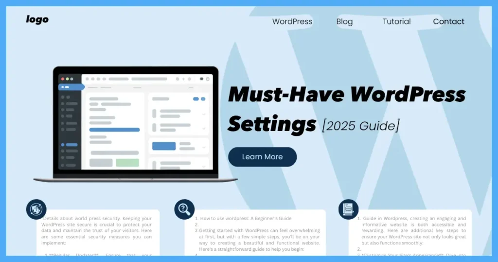 Must-Have WordPress Settings After Installing a New Site [2025 Guide]